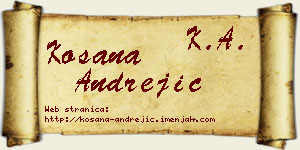 Kosana Andrejić vizit kartica